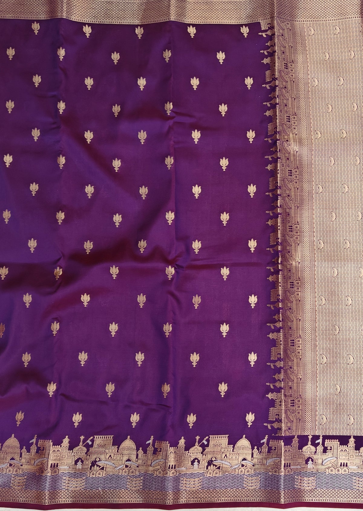 Banarasi soft katan silk saree in   purple colour