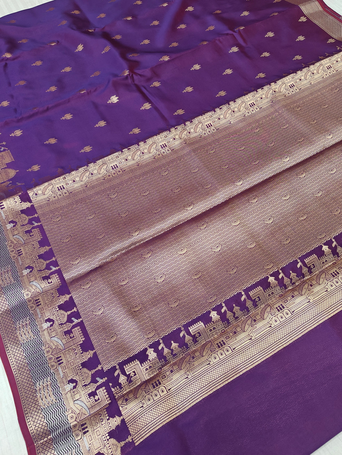 Banarasi soft katan silk saree in   purple colour