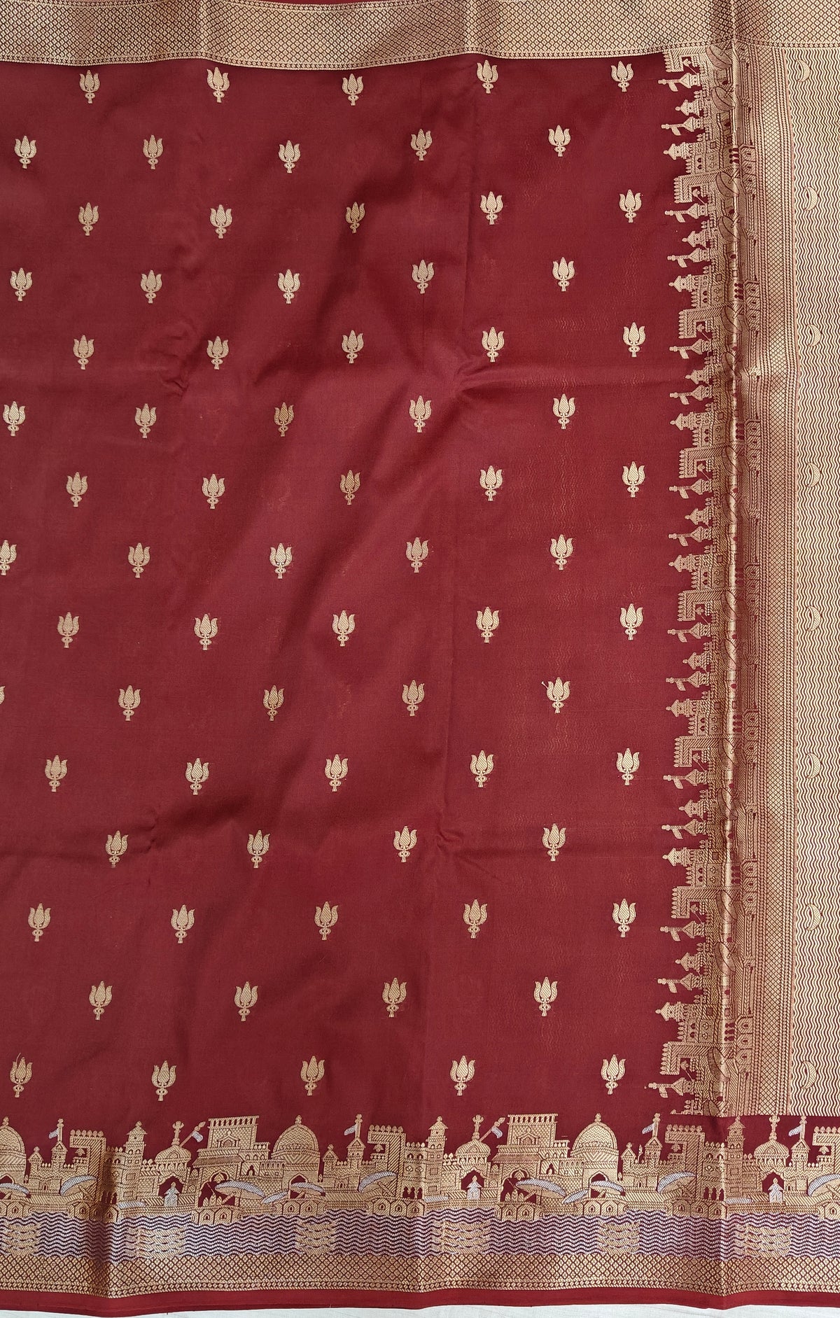 Banarasi soft katan silk saree in maroon colour