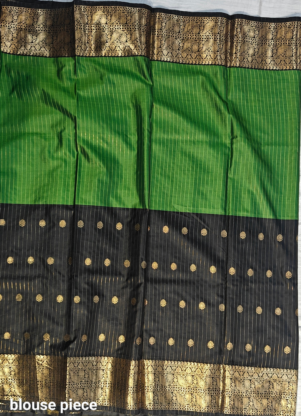 Banarasi soft dual half half shaded saree with gold zari