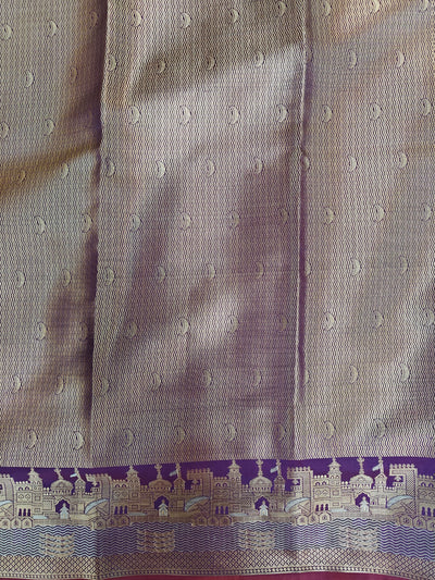 Banarasi soft katan silk saree in   purple colour