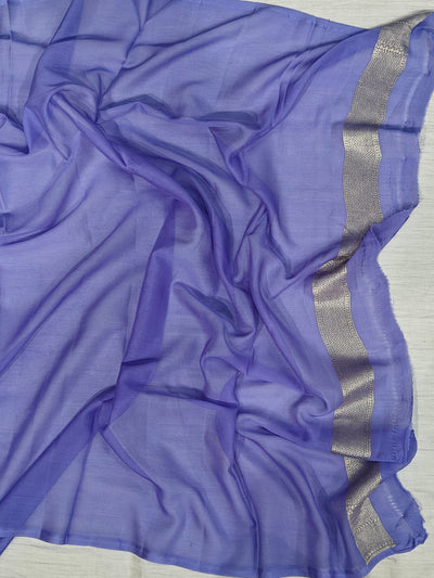 Premium Handcrafted Banarasi pure Georgette in light purple colour