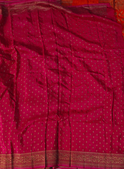 Banarasi crepe silk saree in a beautiful colour combination with soft and glossy fabric