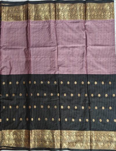 Banarasi soft dual half half shaded saree with gold zari