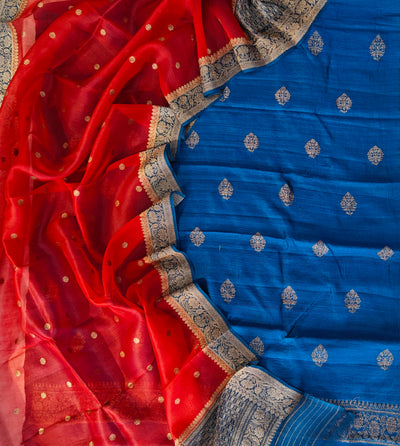 Pure handwoven Raw silk suit in beautiful combination