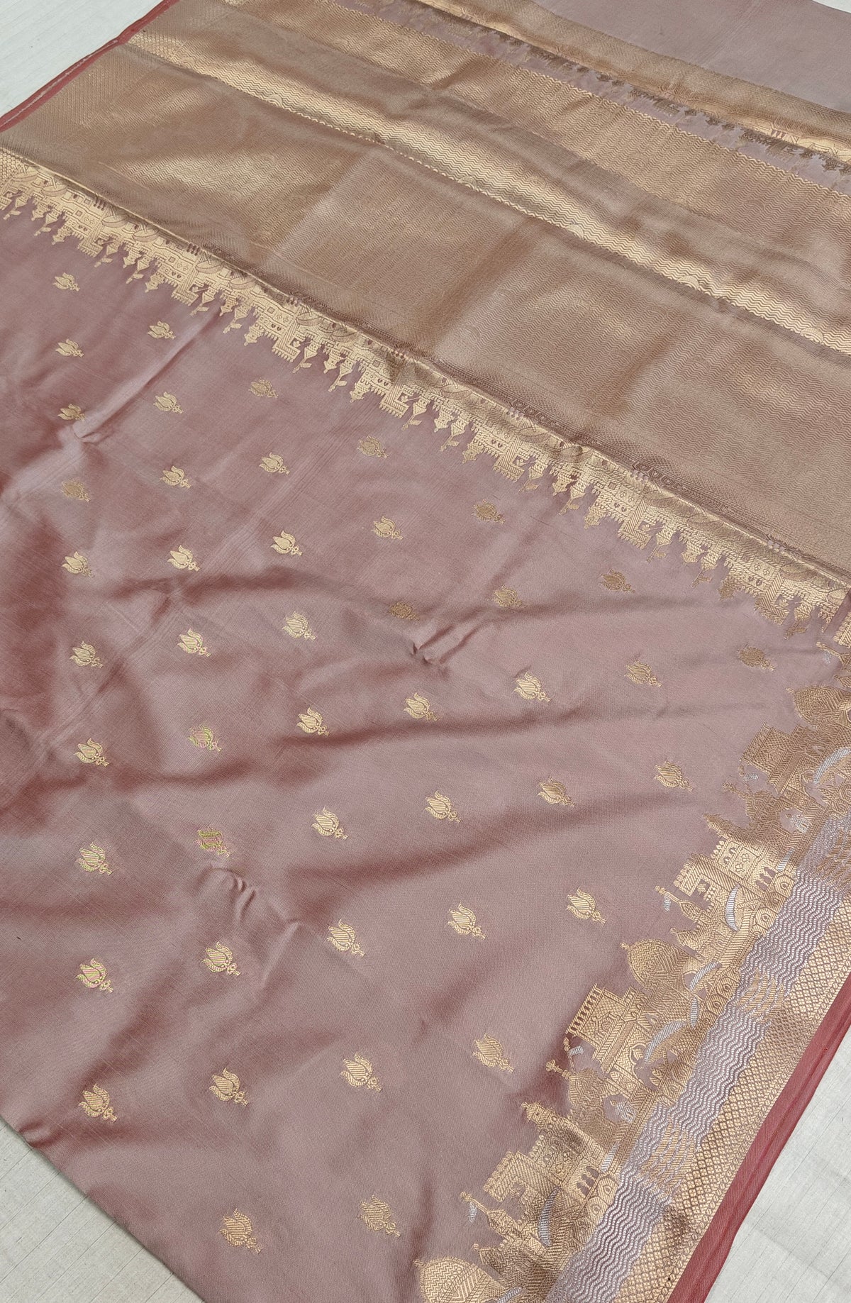 Banarasi soft katan silk saree in light pastel shade
