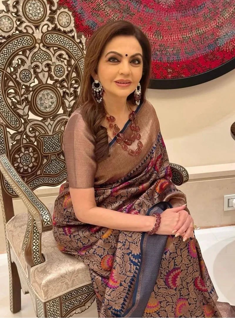 Pure Handloom Katan Silk Saree inspired by Neeta Ambani Mam