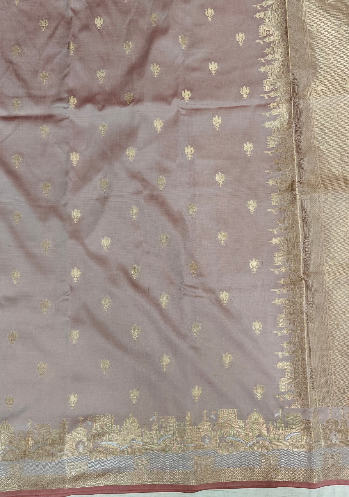 Banarasi soft katan silk saree in light pastel shade