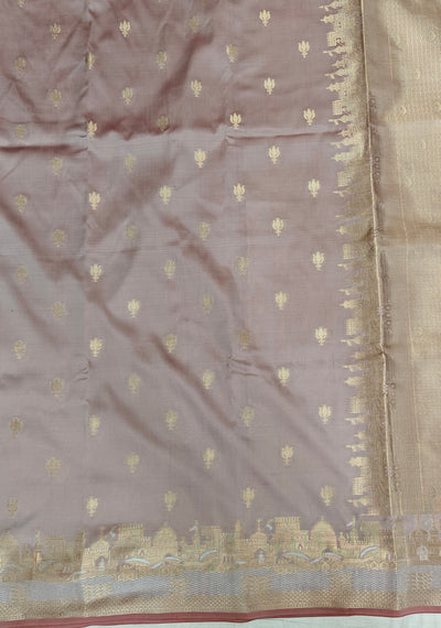 Banarasi soft katan silk saree in light pastel shade