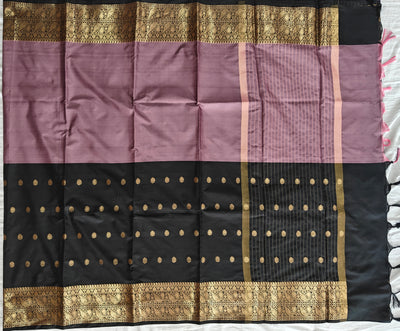 Banarasi soft dual half half shaded saree with gold zari
