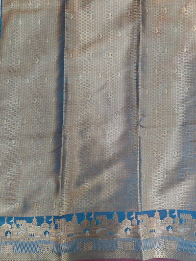 Banarasi soft katan silk saree in   blue colour