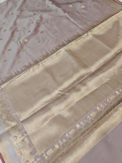 Banarasi soft katan silk saree in light pastel shade